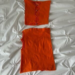 Orange Sleeveless Top